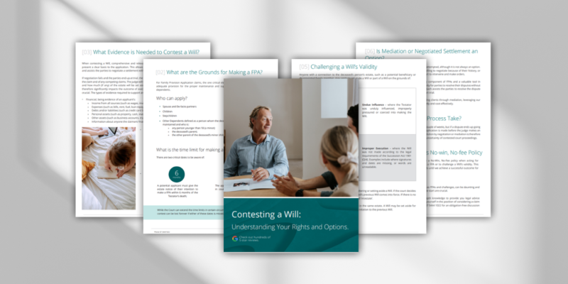 Booklet about evidence needed to contest a will