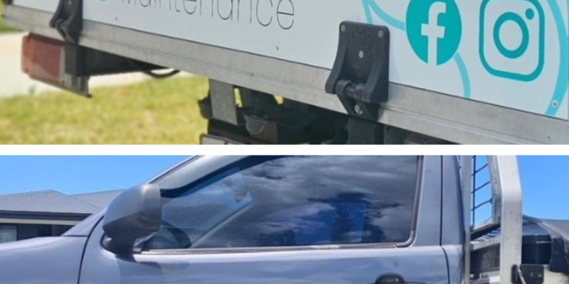 reidpool maintenance logo on truck